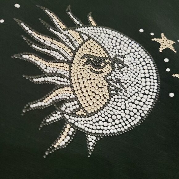 Vintage Celestial, Sun Moon and Stars Studded Sweatshirt - Picture 4 of 6